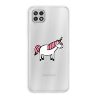 Eenhoorn: Samsung Galaxy A22 4G Transparant Hoesje - thumbnail