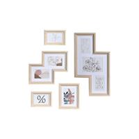 Muurfotlijst DKD Home Decor Urban Kristal Natuurlijk Multicolour Hout MDF (40 x 1,5 x 50 cm)