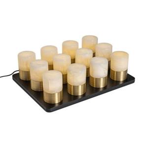 QAZQA Set van 12 tafellampen goud RGBW oplaadbaar incl. laadstation -