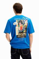 T-shirt met korte mouwen en illustratie - BLUE - XL - thumbnail