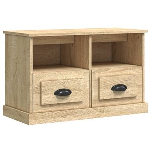 The Living Store Tv-meubel 80x35x50 cm bewerkt hout sonoma eikenkleurig - Kast