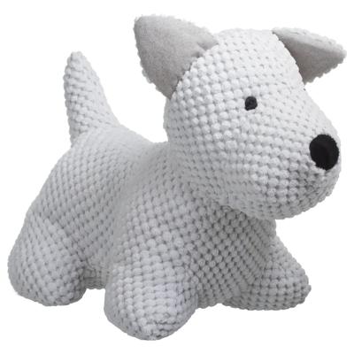 Atmosphera Deurstopper hondje - 1 kg - wit - polyester stof- 31 x 24 cm - deurstop