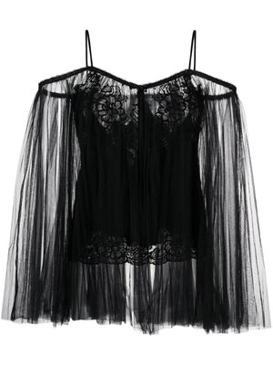 Alexander Wang tunique à dentelle brodée - Noir