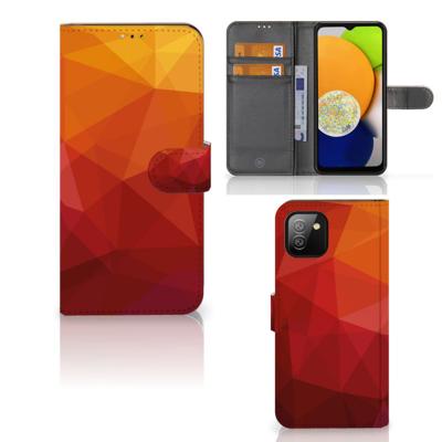 Book Case voor Samsung Galaxy A03 Polygon Red