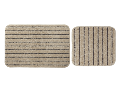 LIVARNO home Bad- en WC-mattenset (beige zonder WC-uitsparing)