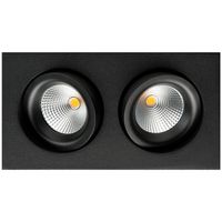 LED inbouwspot 2x 7W 3000K mat zwart draai en kantelbaar vierkant Junistar Lux Square SG 902597