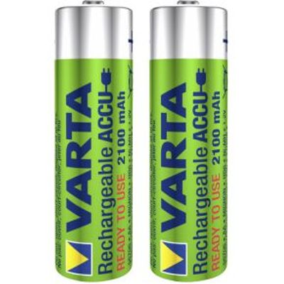 1x2 Varta Rechargeable Accu AA Ready2Use NiMH 2100 mAh Mignon