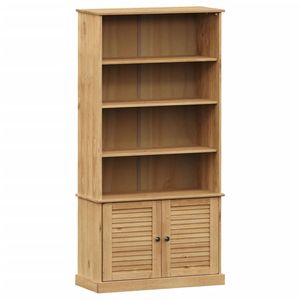 The Living Store VIGO Boekenkast - 85x35x170cm - Massief grenenhout - Honingbruine afwerking