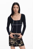 Rib-naad T-shirt - BLACK - S Rib-naad T-shirt - BLACK - S