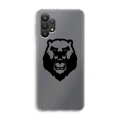 Angry Bear (black): Samsung Galaxy A32 5G Transparant Hoesje
