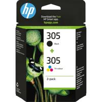 HP inktcartridge 305, 100-120 pagina's, OEM 6ZD17AE, 1 x zwart en 1 x 3 kleuren