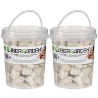 2x pakjes decoratie steentjes/kiezels beige klein 1,5 kg