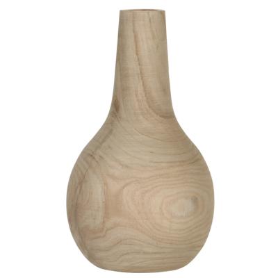 Mica Decorations Vaas - hout - bolvormig - 16 x 28 cm - bloemenvaas