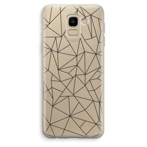 Geometrische lijnen zwart: Samsung Galaxy J6 (2018) Transparant Hoesje