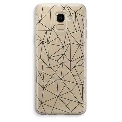 Geometrische lijnen zwart: Samsung Galaxy J6 (2018) Transparant Hoesje