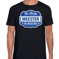 Cadeau t-shirt voor de beste meester zwart voor heren - thumbnail