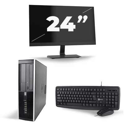 HP Compaq 8200 Elite SFF - Intel Core i7-2e Generatie - 16GB RAM - 256GB SSD - Windows 10 + 1x 24 inch Monitor