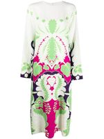 Valentino Garavani robe mi-longue en soie à fleurs - Blanc Valentino Garavani robe mi-longue en soie à fleurs - Blanc