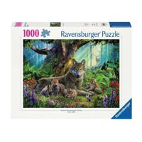 Ravensburger Legpuzzel Familie Wolf In Het Bos, 1000st. - thumbnail