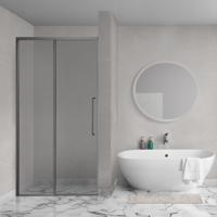 Aqua Vista Lokla Linea nisdeur - 140x200cm - incl. montageset - champagne glas - gunmetal R-GML-LC140-SG-SCX