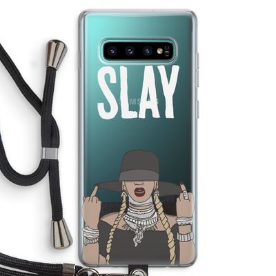 Slay All Day: Samsung Galaxy S10 Plus Transparant Hoesje met koord