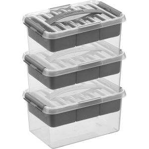 3x Opberg boxen/opbergdozen tray 6 liter 30 x 20 x 14 cm