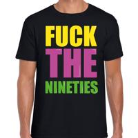 Foute Party T-shirt voor heren - Fuck the nineties - zwart - nineties party - thema feest kleding