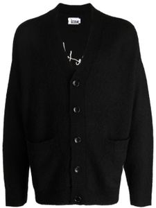 izzue cardigan boutonné à logo brodé - Noir