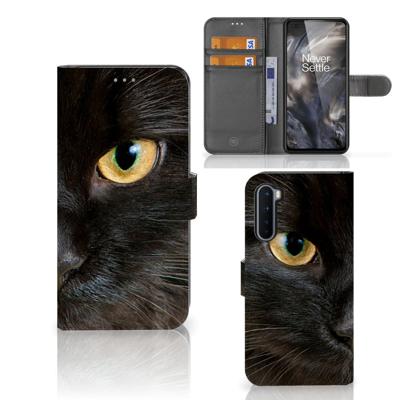 OnePlus Nord | Telefoonhoesje | Met pasjeshouder | Zwarte Kat