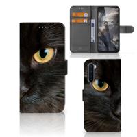 OnePlus Nord | Telefoonhoesje | Met pasjeshouder | Zwarte Kat