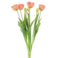 PSO Double Tulip bundle Sally peach 44 cm kunstbloemen - thumbnail