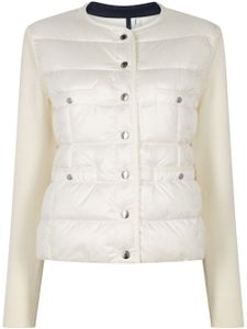 Moncler knitted-sleeves padded jacket - Blanc