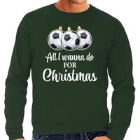 Foute Kersttrui voetbal Kerst sweater groen voor heren - thumbnail