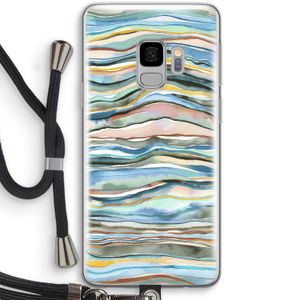 Watercolor Agate: Samsung Galaxy S9 Transparant Hoesje met koord