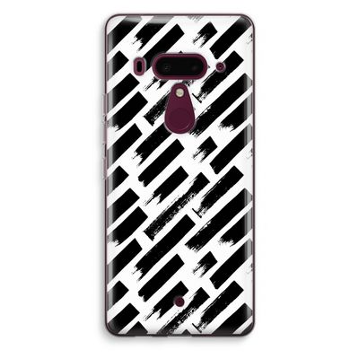 Zwarte vegen: HTC U12+ Transparant Hoesje