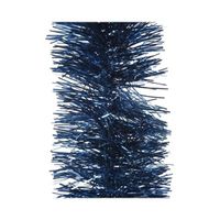 Kerst lametta guirlandes donkerblauw 10 cm breed x 270 cm kerstboom versiering/decoratie   - - thumbnail