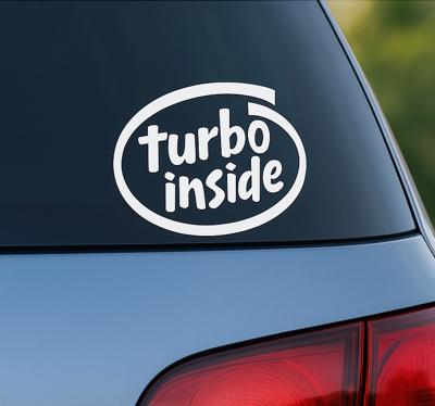 Autosticker turbo binnen citaat