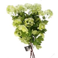 Kunstbloem Viburnum/Sneeuwbal - 5x - 88 cm - groen - losse steel - kunst zijdebloemen