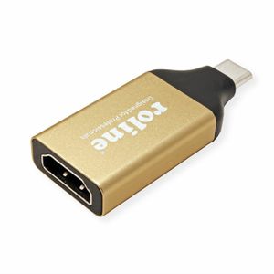 ROLINE 12.03.3231 tussenstuk voor kabels USB Type-C HDMI Zwart, Goud