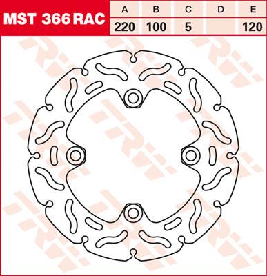 TRW Remschijf, remschijven voor de moto, MST366RAC