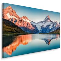 Schilderij Natuurmeer, Alpen Zwitserland, multi-gekleurd, 4 maten, wanddecoratie - thumbnail