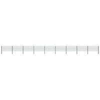 Schuttingpaneel met palen ijzer 1557,5x80 cm groen