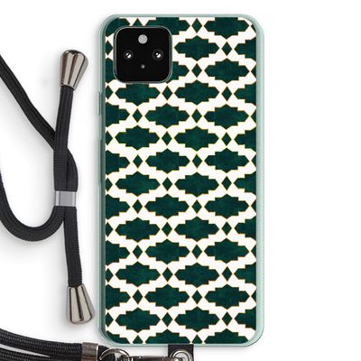 Moroccan tiles: Pixel 5a 5G Transparant Hoesje met koord