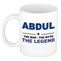 Naam cadeau mok/ beker Abdul The man, The myth the legend 300 ml - Naam mokken