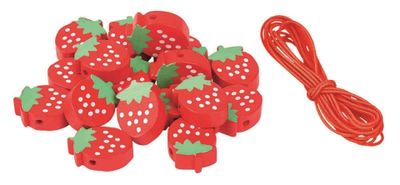 Moses kralenset voorjaar aardbei junior hout rood 3-delig Moses kralenset voorjaar aardbei junior hout rood 3-delig