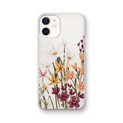 Painted wildflowers: iPhone 12 Transparant Hoesje