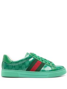 Gucci baskets Ace GG-Crystal en toile - Vert