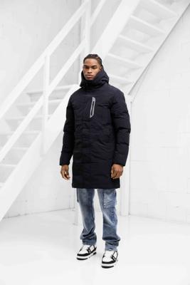 Cruyff Long Parka Winterjas Heren Zwart - Maat S - Kleur: Zwart | Soccerfanshop