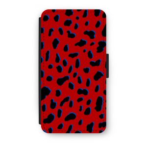 Red Leopard: iPhone XS Flip Hoesje