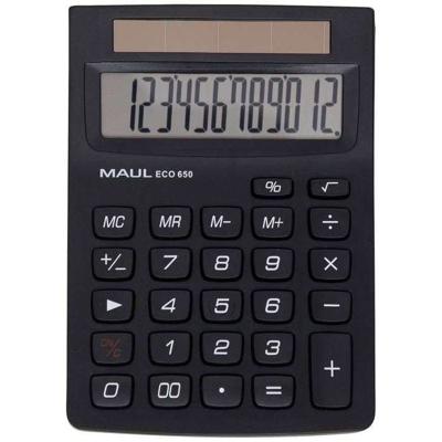 Bureaurekenmachine - MAUL - ECO 650 - 12 cijfers - Zwart